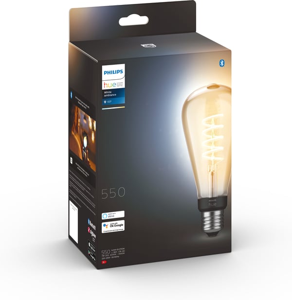 Philips Hue -filament smartlampa, White ambiance, Filament Edison, E27