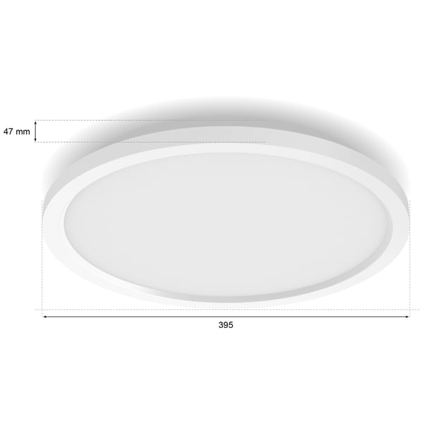 Philips Hue Aurelle takplafond 21 W, 2000-6500K, 2450 lm, rund, vit S