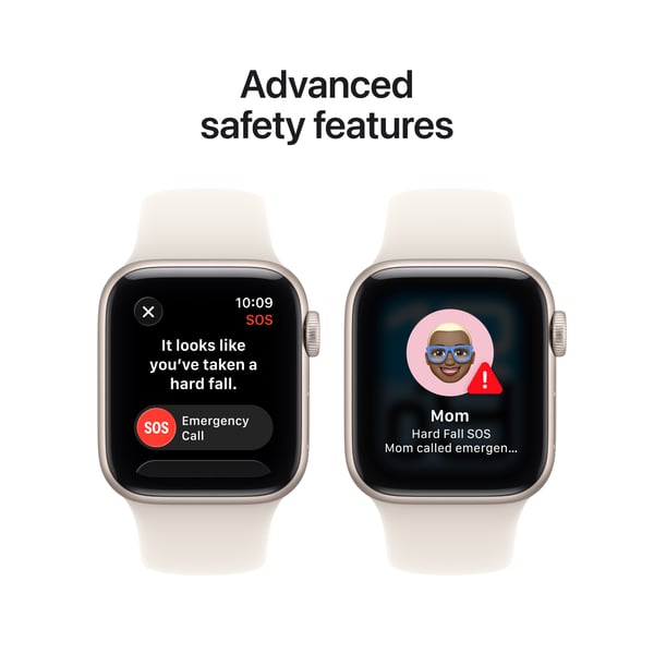 Apple Watch SE 3 (GPS + Cellular) 40 mm stjärnvit aluminiumsboett och stjärnvit sportarmband, S/M