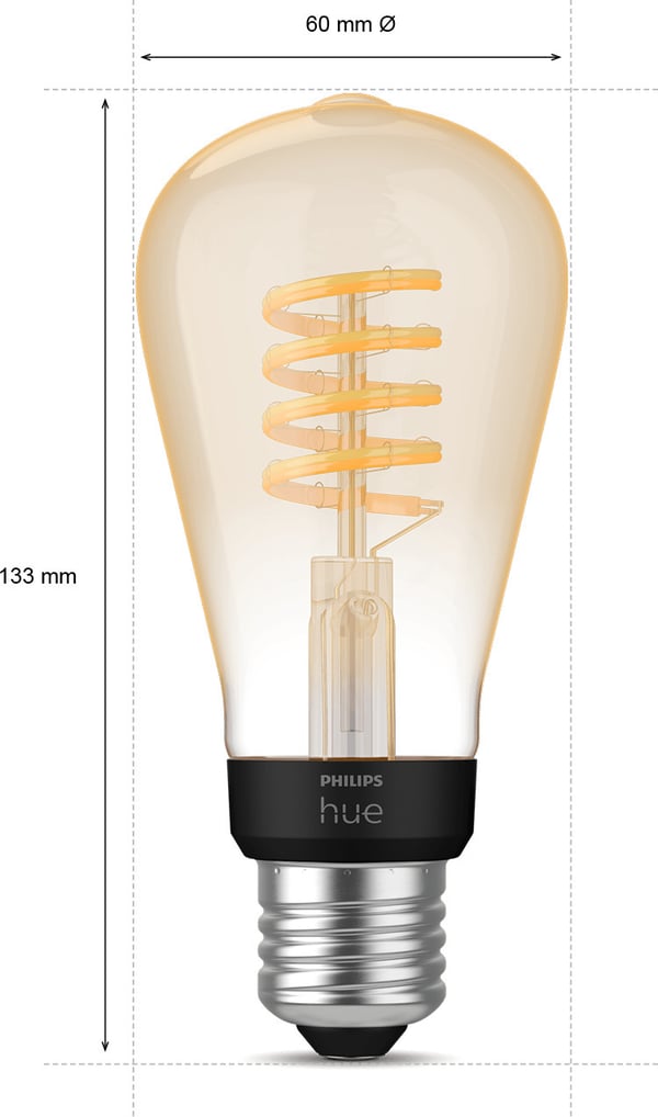 Philips Hue -filament smartlampa, White ambiance, Filament Edison, E27