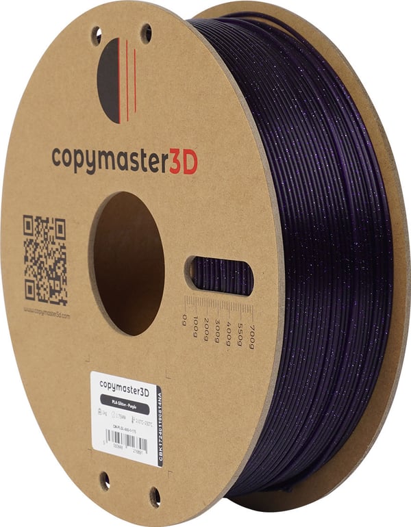 Copymaster3D PLA Glitter -filament för 3D-skrivare, 1,75 mm, glittrande lila