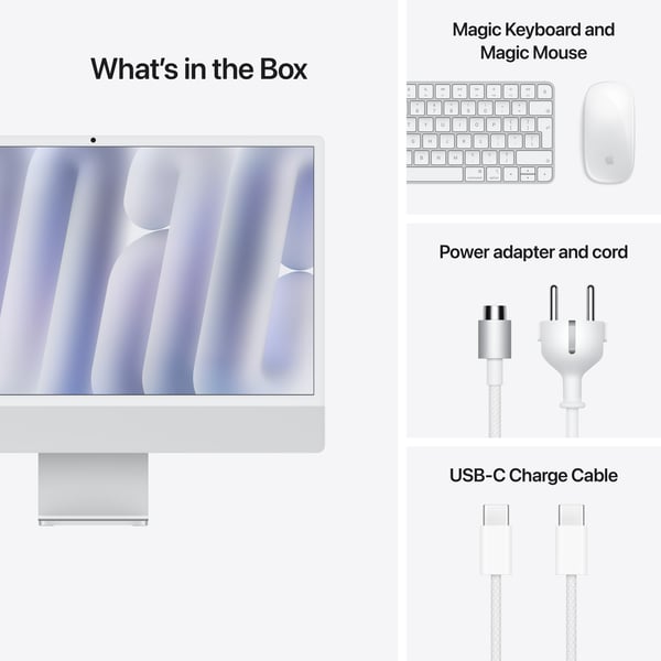 Apple iMac 24" M4 16 GB, 256 GB -dator, silver (MWUC3)