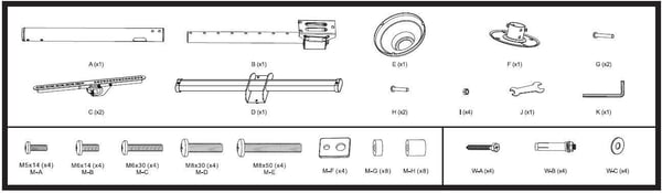 Mozi Telescopic Full Motion takfäste för 37-70" TV