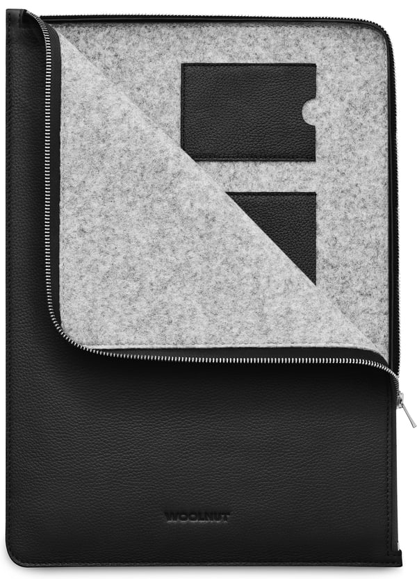 Woolnut Leather Folio -skyddsfodral för 16-tums MacBook Pro, svart