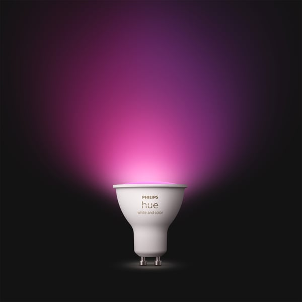 Philips Hue -LED-smartpære, BT, Hvid og farveambians, GU10, 4,2 W, 1-pak