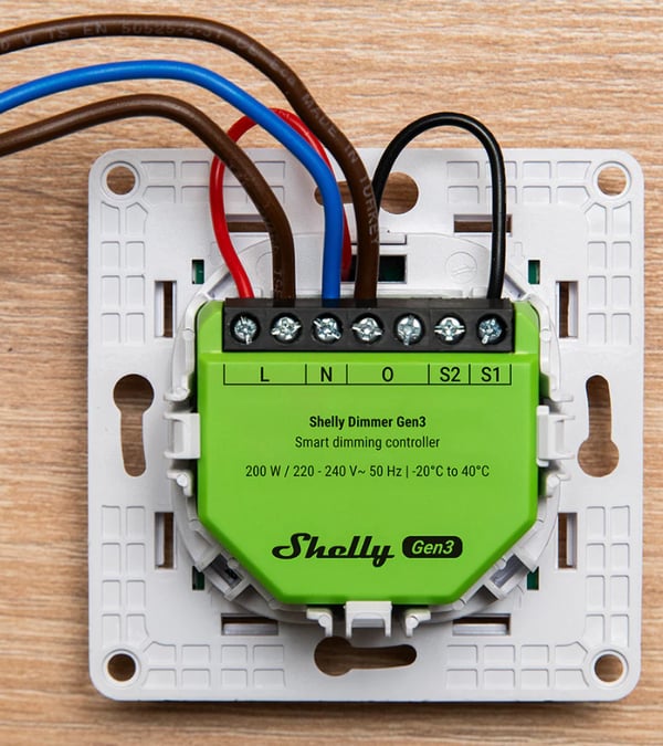 Shelly Dimmer Gen3 dimmer för WiFi-nätverk