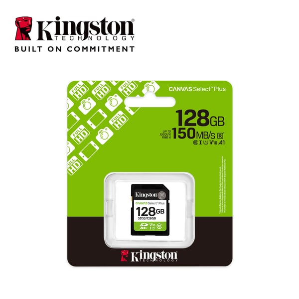 Kingston 128 GB SDXC Canvas Select Plus Gen3 UHS-I U1 V10 minneskort
