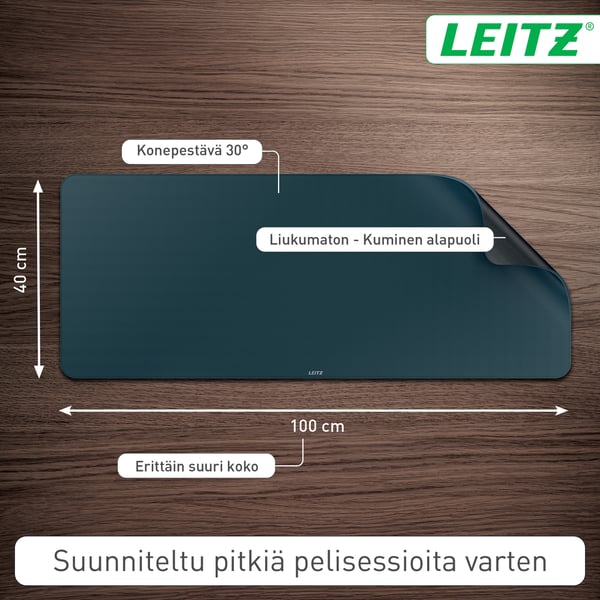 Leitz gamingmusmatta, 100 x 40 cm, mörkgrå