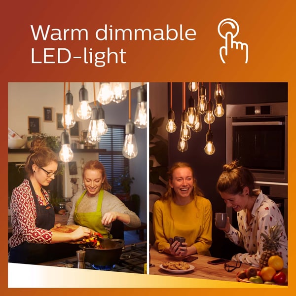 Philips Warm Glow LED-spotlampe, GU10, 2200-2700 K, 575 lm, dæmpbar