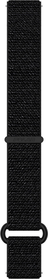 Polar nylonarmband med kardborrefäste 20 mm, svart, M/L