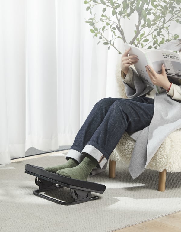 ErgoWork Footrest Pro - ergonomisk fotstöd, svart