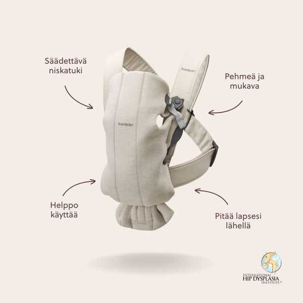 BabyBjörn Mini 3D Jersey kontorsryggsäck, Ljus Beige