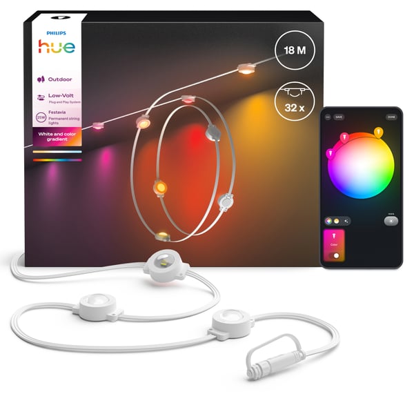 Philips Hue Festavia Permanent dekorationsljusslingor, 18 m