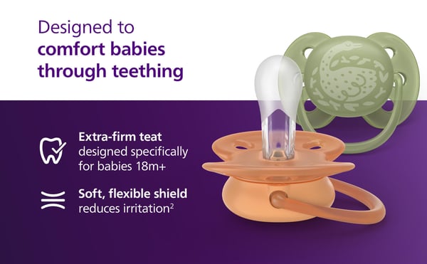 Philips Avent Ultra Soft napp, över 18 mån, 4 st, grön/orange