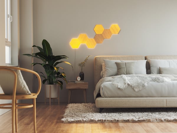 Nanoleaf Elements Träliknande Hexagoner Startpaket -startpaket, 7-panelspaket