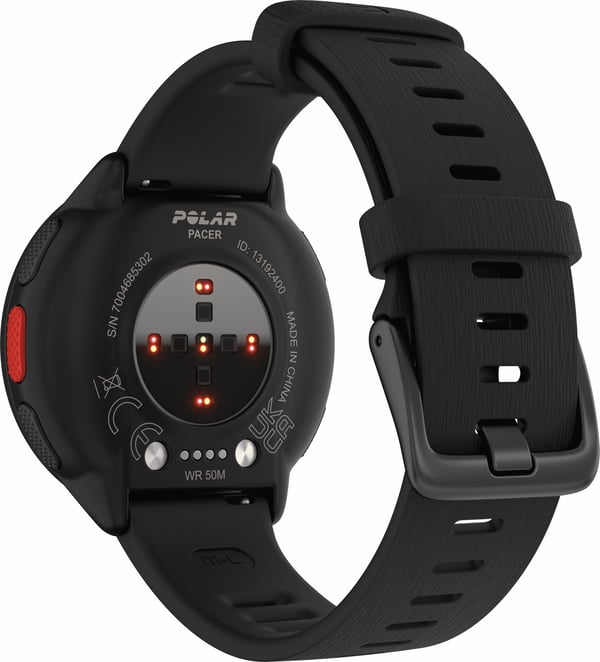 Polar Pacer -GPS-løbeur, Nat Sort