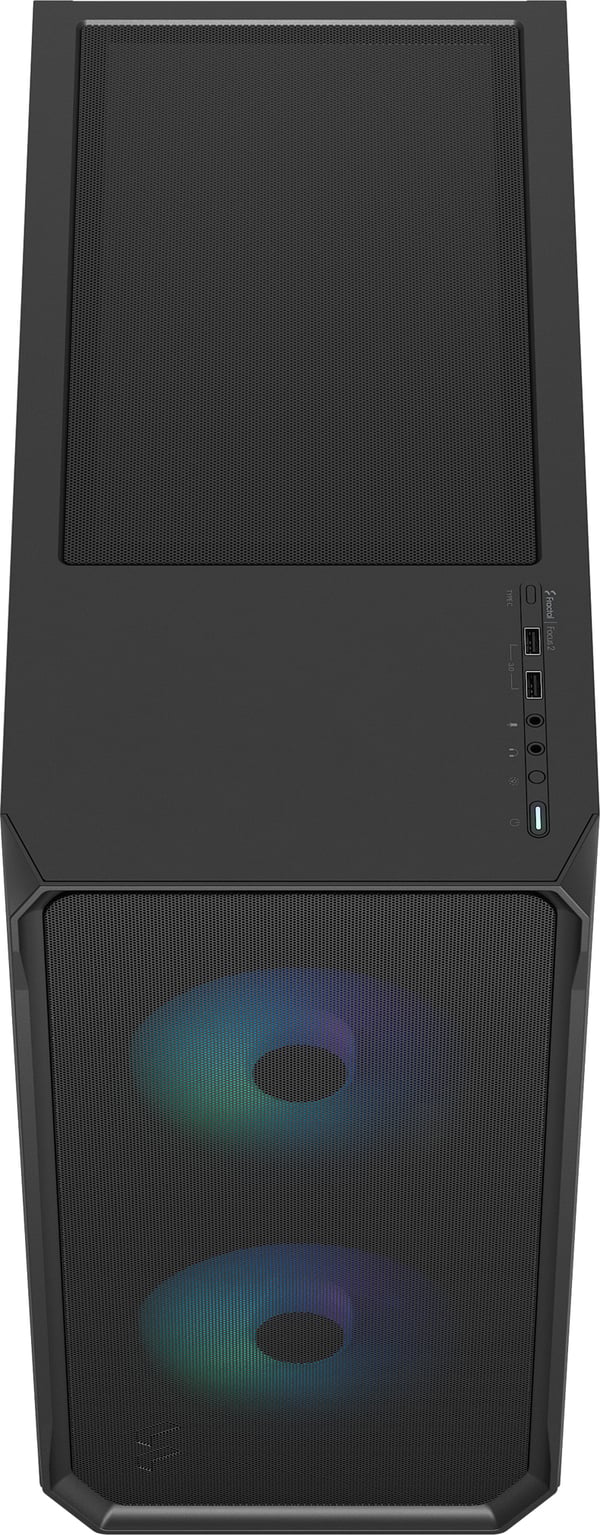 Fractal Design Focus 2 RGB Svart TG Klar Tint ATX-chassi med fönster, svart