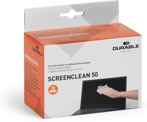 Durable Screenclean -rengöringsservetter, 50 st