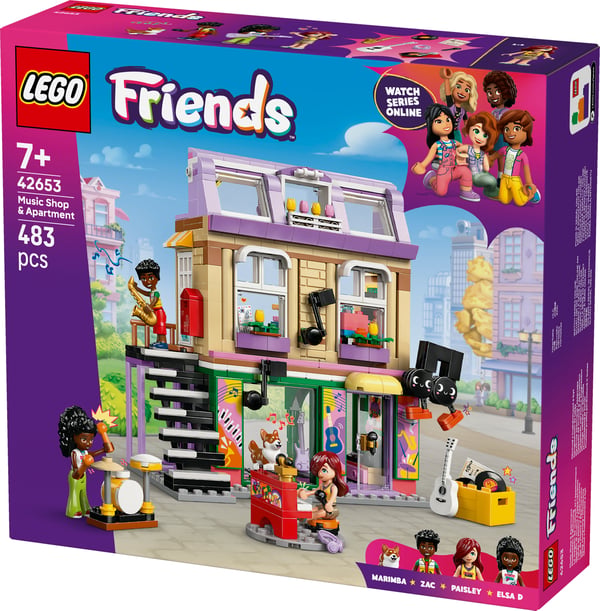 LEGO Friends 42653 - Musikaffär och bostad