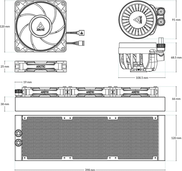 Arctic Liquid Freezer III Pro 360 A-RGB vätskekylsystem, vit