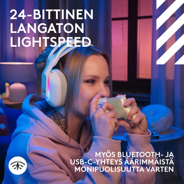 Logitech G Astro A20X trådlösa spelhörlurar, vit