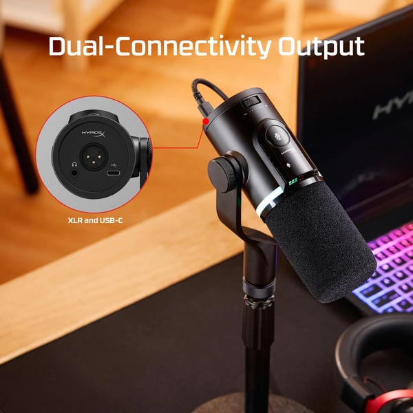 HyperX Flipcast USB/XLR-mikrofon, svart