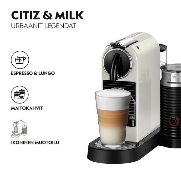 Nespresso Citiz & Milk -kapselmaskin, vit