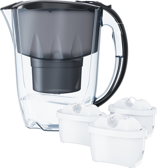 Aquaphor Amethyst MF+ vattenreningskanna, 2,8 L, svart