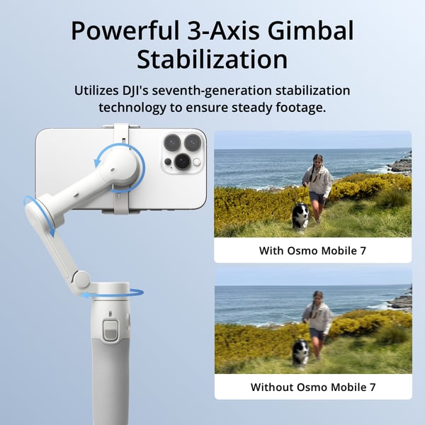 DJI Osmo Mobile 7 gimbal til mobiltelefon, grå