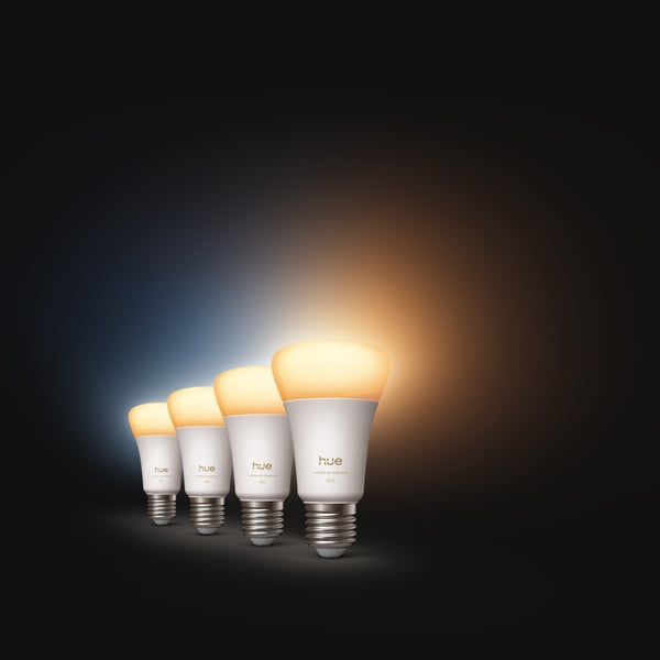 Philips Hue LED-smartlampa, White ambiance, E27, 810 lm, 4-pack