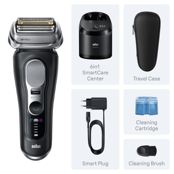 Braun Series 9 PRO+ 9660CC Wet&Dry -Pro SensoAdapt rakapparat med SmartCare-station, Svart