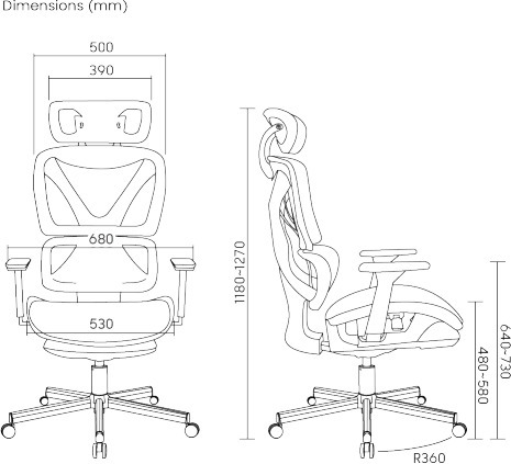 ErgoWork SpineX arbetsstol, svart