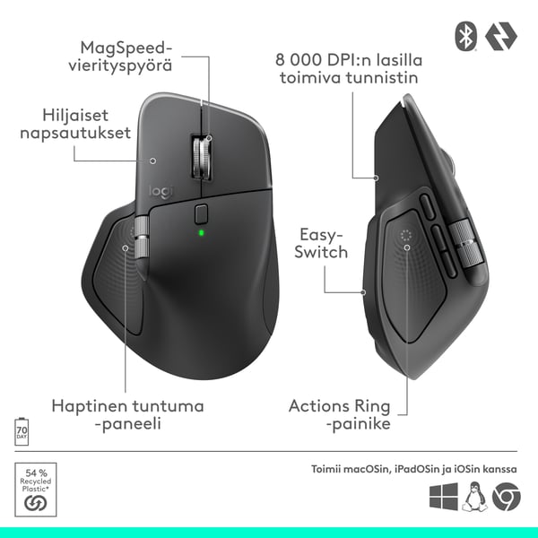 Logitech MX Master 4 mus, svart