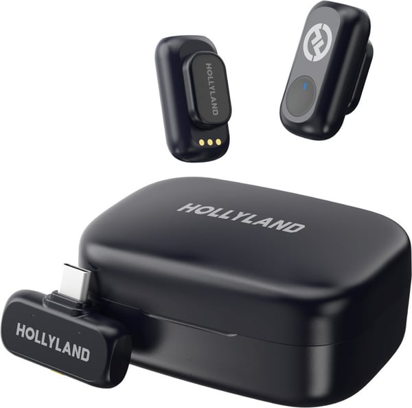 Hollyland LARK A1 Duo med USB-C RX + Laddningsfodral mikrofonssystem