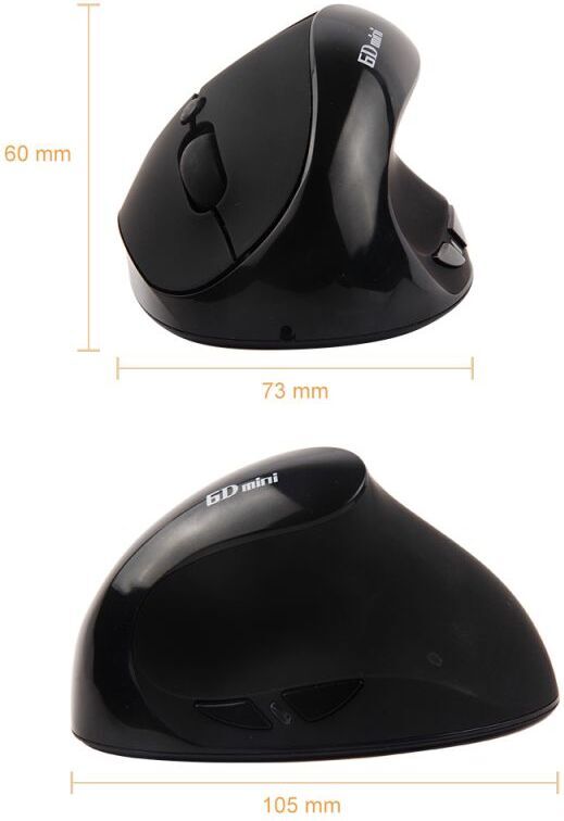 TC 6D mini -stående mus, högerhänt, trådlös