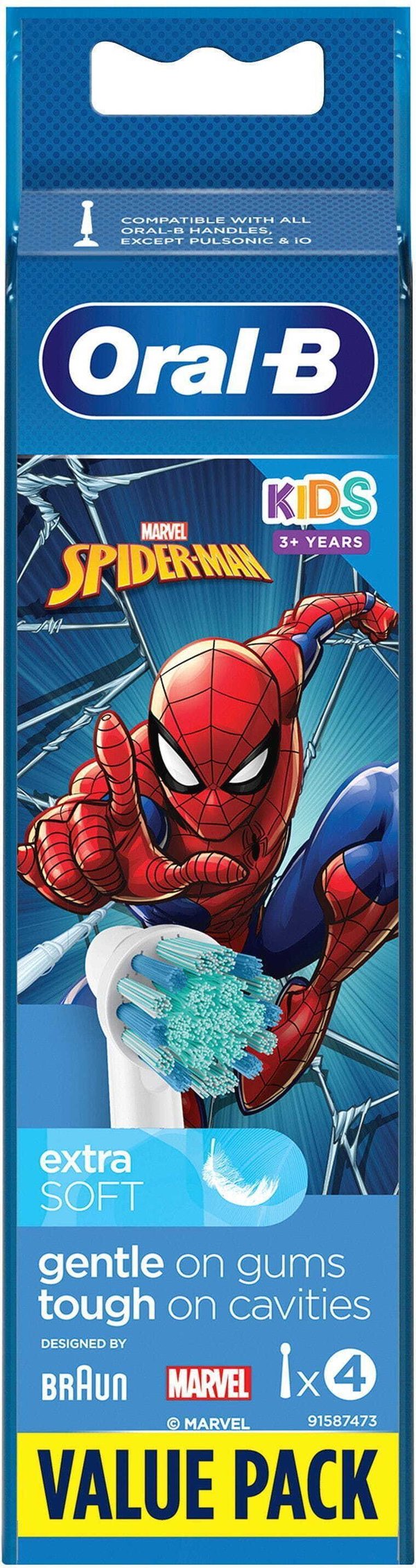 Oral-B Kids Spider-Man -udskiftningsbørste, 4 stk.