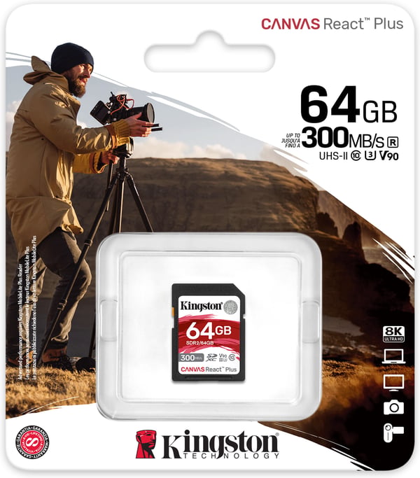 Kingston Canvas React Plus 64 GB UHSIISDXChukommelseskort
