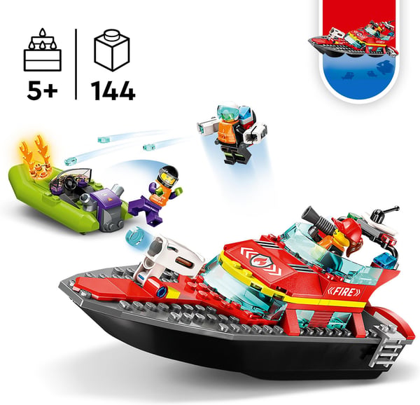LEGO City Brandräddningsbåt 60373 Bygg- och lekset (144 delar)