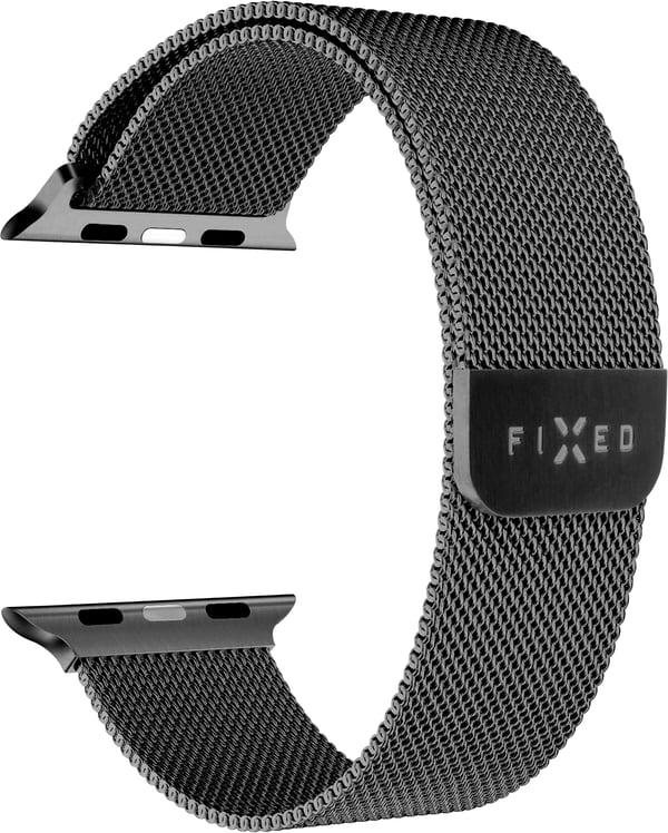 Fixeret mesh-armbånd til smartwatch, Apple Watch 42 / 44 / 45 / 49 mm, sort