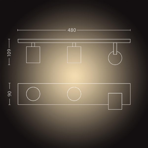 Philips Hue Runner vit ambiance - smart spotlights, 3-delad, vit, BT, 3 x 4,2 W