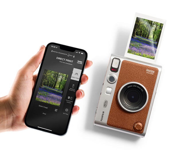 Fujifilm Instax Mini EVO snabbkamera, brun