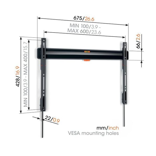 Vogel's TVM 3605 fast TV-väggfäste, svart