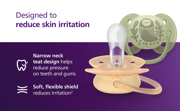 Philips Avent Ultra Soft napp, 6–18 mån, 4 st, beige/ljusgrön