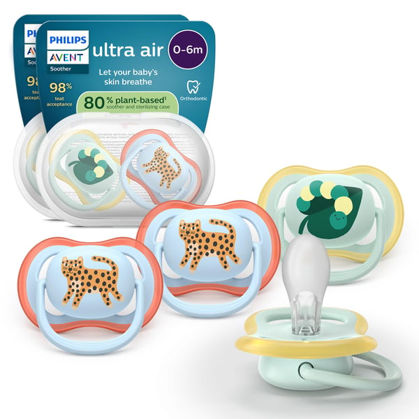 Philips Avent Ultra Air napp, 0–6 mån, 4 st, ljusgrön/ljusblå