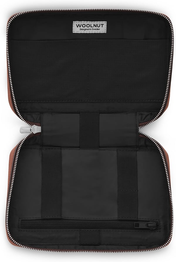 Woolnut Leather Tech Organizer - tilbehørstaske, konjakk