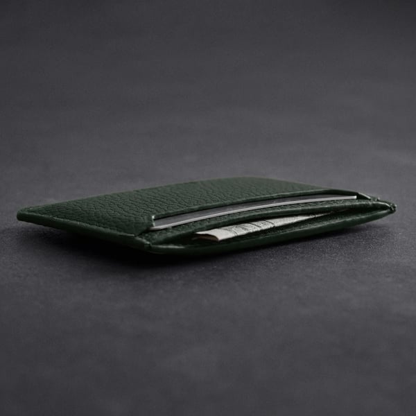 Woolnut Leather Card Holder -kortholder, grøn