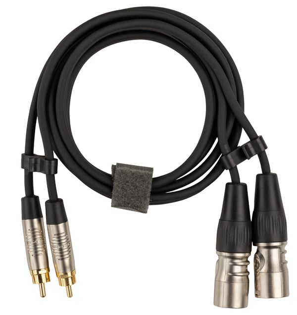 Fuj:tech 2 x RCA hane – 2 x XLR hane ljudkabel, 3 m, svart
