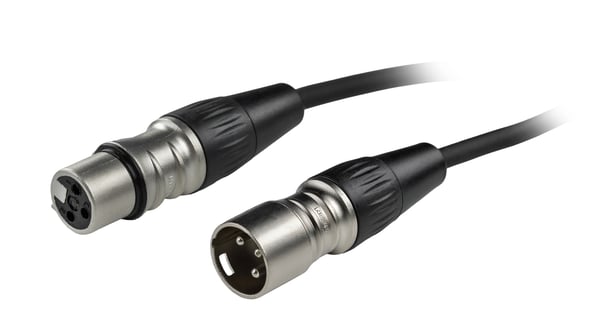 Fuj:tech XLR hane – XLR hona mikrofonkabel, 0,5 m, svart