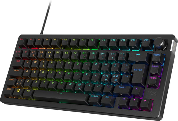 HyperX Alloy Rise 75 -speltangentbord, HyperX Linear -brytare, svart