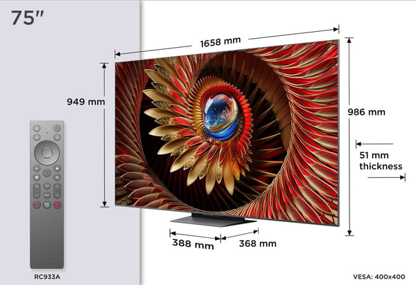 TCL 75" C8K 4K QD Mini-LED Google TV